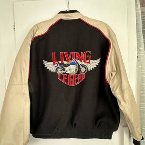 Black and Cream Bomber Jacket